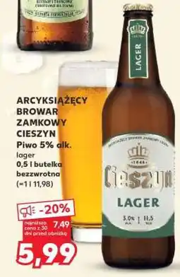 Kaufland ARCYKSIAŻĘCY BROWAR ZAMKOWY CIESZYN Piwo 5% alk. lager oferta
