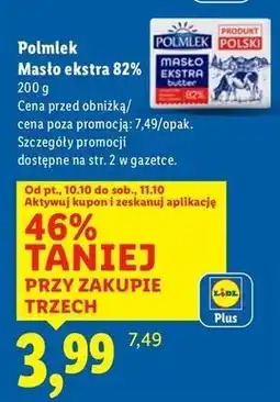 Lidl Masło extra 82 % Polmlek oferta