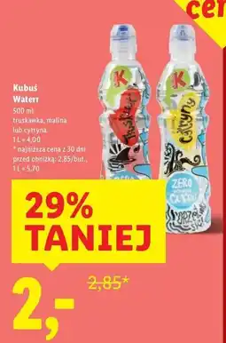 Lidl Woda cytrynowa Kubuś Waterrr oferta