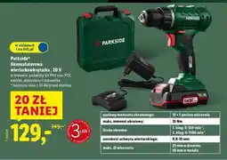 Lidl Wiertarko-wkrętarka akumulatorowa 20 v Parkside oferta