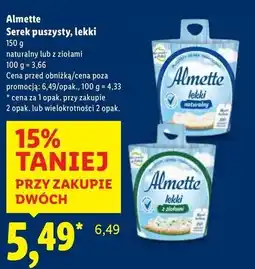 Lidl Serek lekki naturalny Hochland Almette oferta