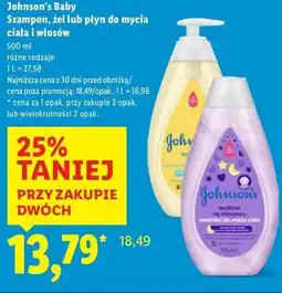 Lidl Płyn do mycia ciała i włosów 3w1 łagodny Johnson's Baby oferta
