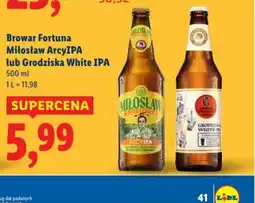 Lidl Piwo Browar Fortuna Miłosław ArcyIPA lub Grodziska White IPA oferta