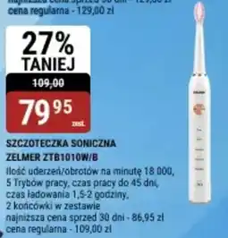 bi1 Szczoteczka soniczna zelmer ztb1010w/b oferta