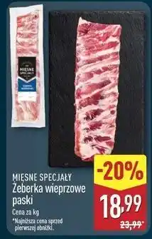 ALDI Żeberka wieprzowe ekstra mięsne Mięsne Specjały Zawsze Świeże (Aldi) oferta