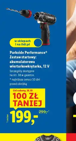 Lidl Parkside Performance Zestaw startowy: akumulatorowa wiertarkowkrętarka oferta