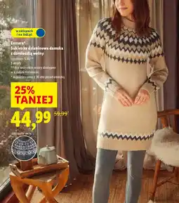 Lidl Sukienka dzianinowa damska z domieszką wełny Esmara oferta