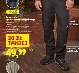 Lidl Spodnie termiczne męskie cargo Esmara men oferta