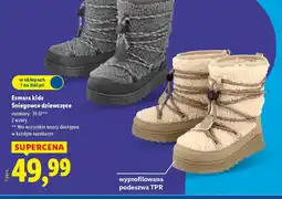 Lidl Sniegowce dziewczęce Esmera kids oferta