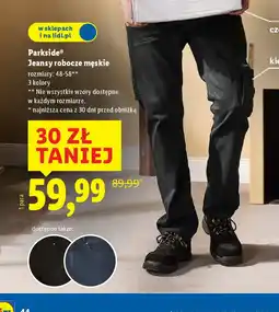 Lidl Jeansy robocze męskie Parkside oferta