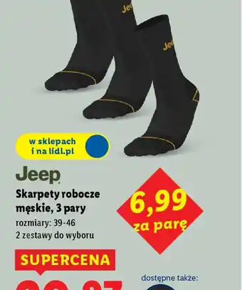 Lidl Skarpety robocze męskie Jeep oferta