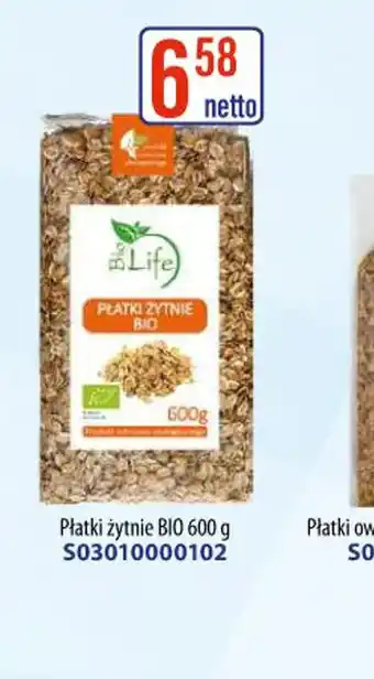 AT Bio Life Płatki Żytnie BIO oferta