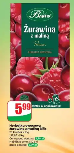 Dino Herbatka owocowa żurawina z maliną Bifix Premium oferta