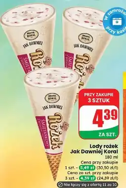 Dino Rożek śmietankowy z wiśniami i sosem wiśniowym Bracia Koral Lody Jak Dawniej oferta