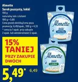 Lidl Serek puszysty lekki naturalny Almette oferta