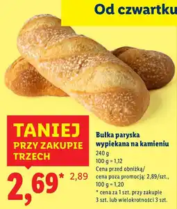 Lidl Bułka paryska wypiekana na kamieniu Lidl oferta