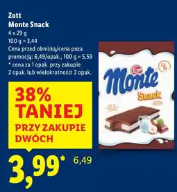 Lidl Batoniki Monte Snack 4 szt. Zott oferta