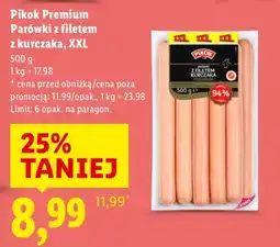 Lidl Parówki z filetem z kurczaka XXL Pikok Premium oferta