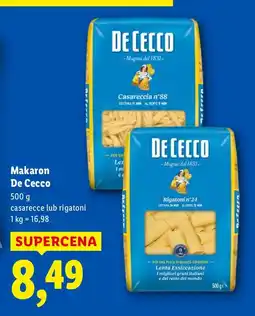 Lidl Makaron casarecce De Cecco oferta