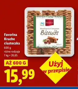 Lidl Ciasteczka kruche różne rodzaje Favorina oferta