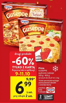 Intermarche Pizza mrożona Guseppe różne rodzaje Dr. Oetker oferta