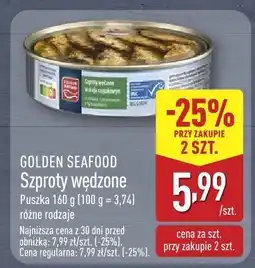 ALDI Szproty wędzone różne rodzaje Golden Seafood oferta