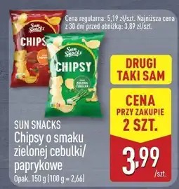 ALDI Chipsy o smaku zielonej cebulki Sun Snacks oferta