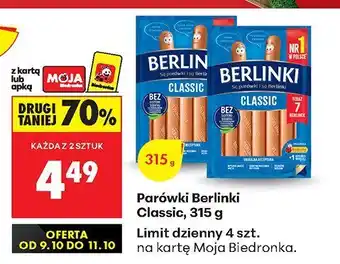 Biedronka Parówki Berlinki Classic oferta