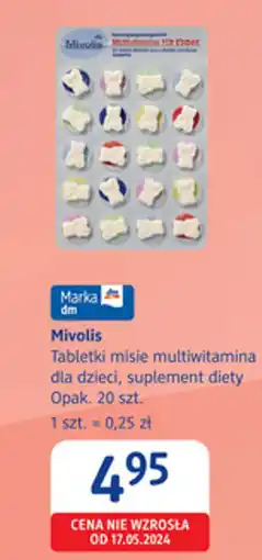 dm drogerie markt Mivolis Tabletki misie multiwitamina dla dzieci oferta
