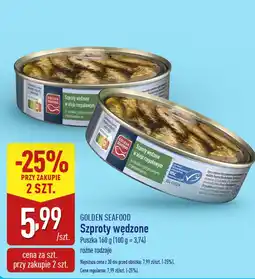 ALDI Szproty wędzone różne rodzaje Golden Seafood oferta
