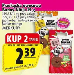 Prim Market Przekąska owocowa Bunny Ninja jabłko-banan-truskawka/jabłko-mango Merkury oferta