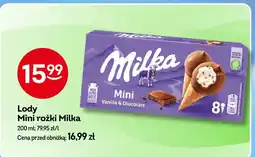 Żabka Lody Mini rożki Vanilla & Chocolate Milka oferta