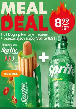 Żabka Zestaw Hot Dog z pikantnym sosem + napój Sprite oferta