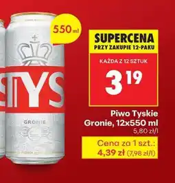 Biedronka Piwo Tyskie Gronie 12x550 ml oferta
