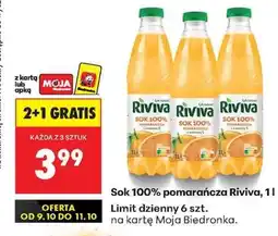 Biedronka Sok 100% pomarańcza Riviva, 1 l oferta