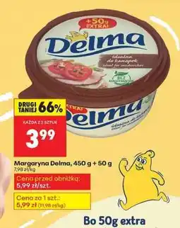 Biedronka Margaryna Delma, 450 g + 50 g oferta