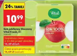 Biedronka Sok jabłkowy tłoczony Vital Fresh, 3 l oferta