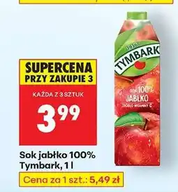 Biedronka Sok jabłko 100% Tymbark, 1 l oferta