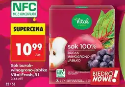 Biedronka Sok burak-winogrono-jabłko Vital Fresh, 3 l oferta