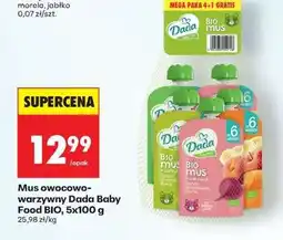 Biedronka Mus owocowo warzywny Dada baby food BIO , 5x100 g oferta