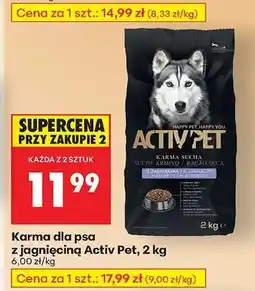 Biedronka Karma dla psa z jagnięciną Activ Pet 2 kg oferta