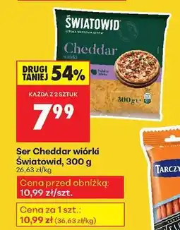 Biedronka Şer Cheddar wiórki Światowid 300 g oferta