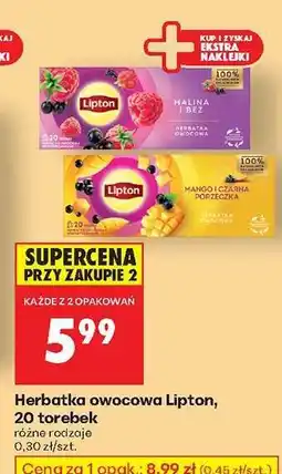 Biedronka Herbatka owocowa Lipton 20 torebek oferta