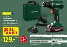 Lidl PARKSIDE Akumulatorowa wiertarkowkrętarka 20 V oferta