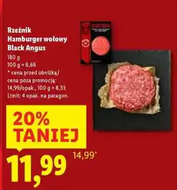 Lidl Rzeźnik Hamburger wołowy, Black Angus oferta