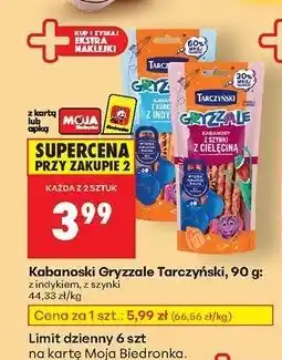 Biedronka Kabanosy z cielęciną Tarczyński Gryzzale oferta