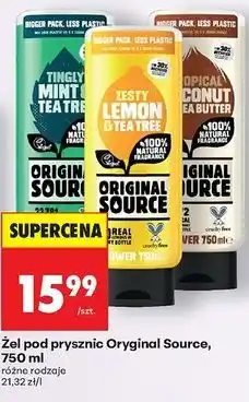 Biedronka Żel pod prysznic lemon & tea tree Original Source oferta