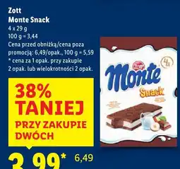 Lidl Batonik Monte Snack 4 szt. Zott oferta