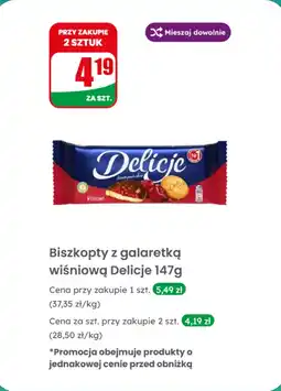 Dino Biszkopty z galaretką wiśniową Delicje oferta