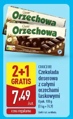 ALDI Czekolada orzechowa deserowa z całymi orzechami laskowymi Choceur oferta